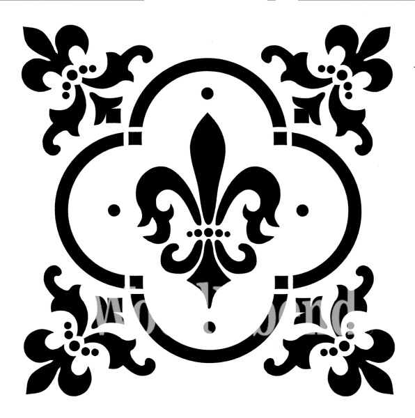 Stencil Fleur de Lit - 30 x 30 cm