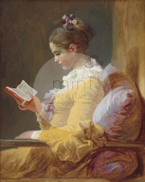 Decoupage Paper young girl with book