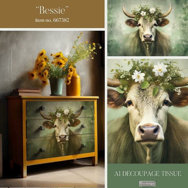 Redesign With Prima® Decoupage Fiber Paper "Bessie"