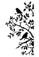 Stencil "Birds and Bendy Branches" - 21 x 30 cm