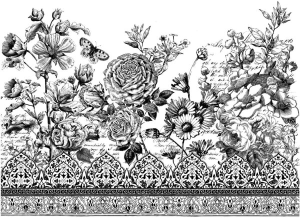 IOD Paintable Decor Transfers Astoria Foliage